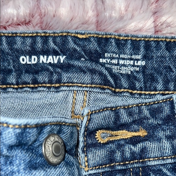 Old Navy Blue Flare Wide Leg Jeans Timeless Style - Picture 6 of 16